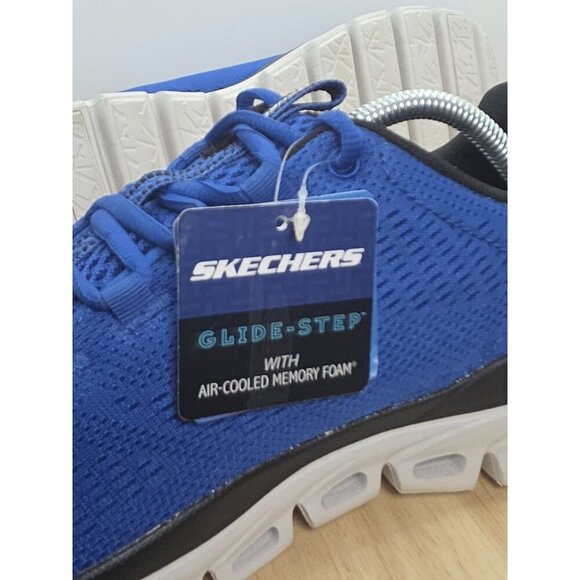 Skechers Shoes Sport Glide Mens Size 10 Blue Black Memory Foam Comfort 232136 - Picture 8 of 10